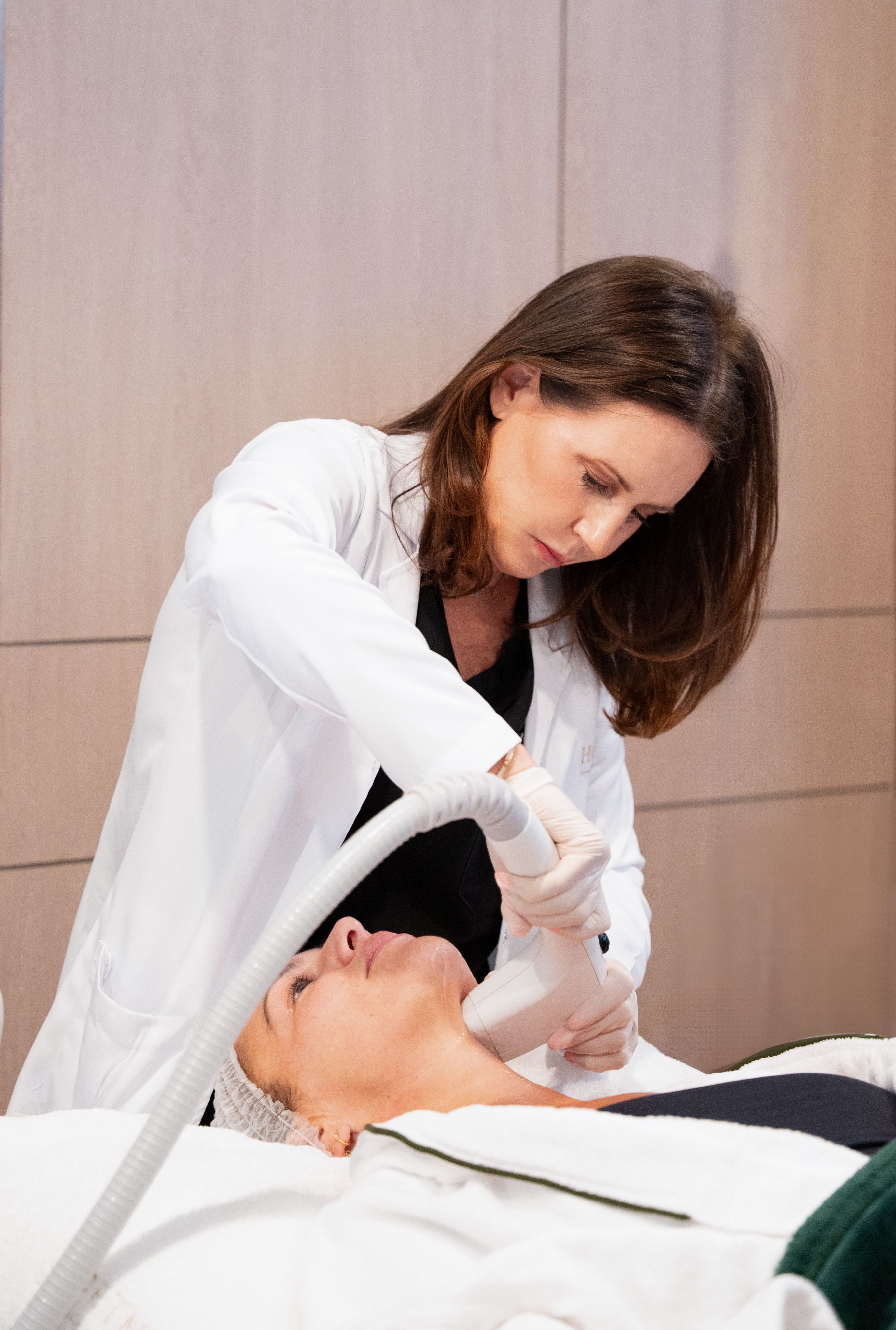rebecca doing laser treatment
